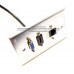Placa Tapa Vga + HDMI 1.4 pigtail + Jack RJ45 Cat6 cople Aluminio